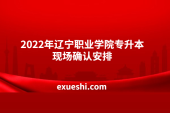 2022年遼寧職業(yè)學院專升本現場確認安排