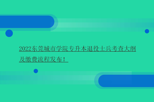 2022東莞城市學(xué)院專升本退役士兵考查大綱