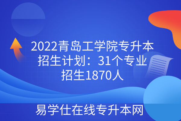 2022青岛工学院专升本招生计划