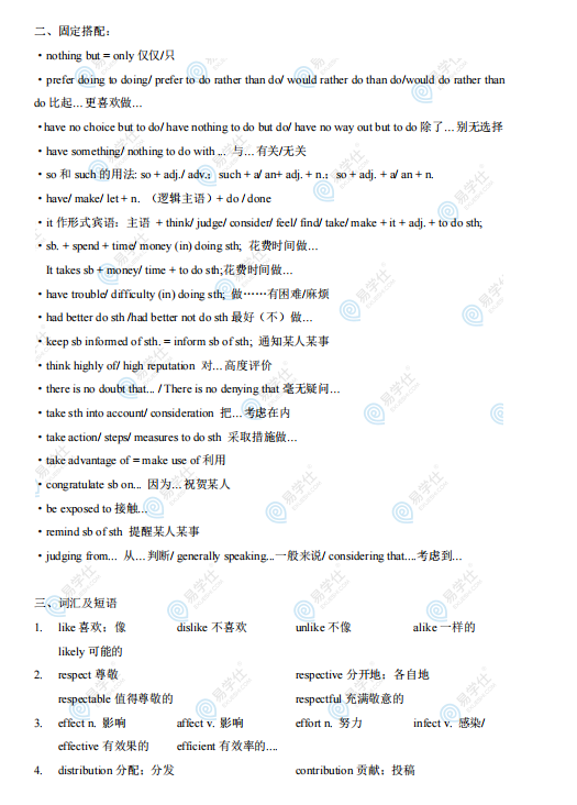 重慶專升本英語必背詞匯和語法知識點(diǎn)匯總