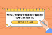 2022遼東學(xué)院專升本專業(yè)有哪些？招生計劃是多少？