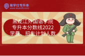 黑龙江外国语学院专升本分数线2022学费、招生计划人数