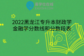 2022黑龍江專(zhuān)升本財(cái)政學(xué)金融學(xué)分?jǐn)?shù)線和分?jǐn)?shù)段表