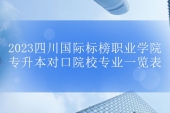 2023年四川國(guó)際標(biāo)榜職業(yè)學(xué)院專升本對(duì)口院校有6所！