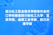 四川化工职业技术学院专升本对口学校2022-2023年
