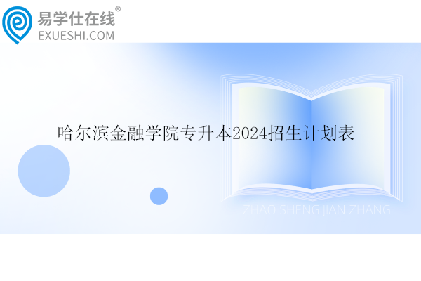 哈尔滨金融学院专升本2024招生计划