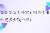 蕪湖學(xué)院專升本有哪些專業(yè)？學(xué)費多少錢一年？