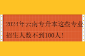 2024年云南專升本這些專業(yè)招生人數(shù)不到100人!