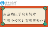 南京曉莊學院專轉(zhuǎn)本在哪個校區(qū)？有哪些專業(yè)？