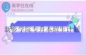 新鄉(xiāng)學院專升本招生計劃2023-2024！