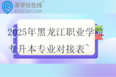 2025年黑龍江職業(yè)學(xué)院專升本專業(yè)對(duì)接表~