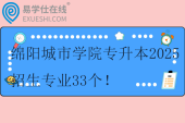 綿陽城市學院專升本2025招生專業(yè)33個！