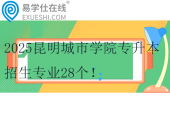 2025昆明城市學(xué)院專升本招生專業(yè)28個(gè)！