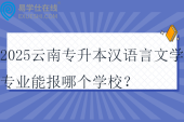 2025云南專升本漢語言文學專業(yè)能報哪個學校？