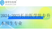 2024-2025長治醫(yī)學院專升本招生專業(yè)