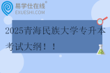 2025青海民族大學專升本考試大綱