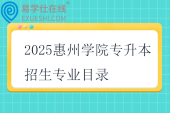 2025惠州學(xué)院專升本招生專業(yè)目錄