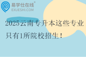 2025云南專升本這些專業(yè)只有1所院校招生！