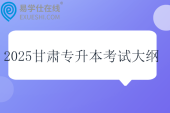 2025甘肅專升本考試大綱！文化課+專業(yè)課