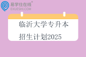 臨沂大學(xué)專升本招生計(jì)劃2025