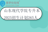 山東現(xiàn)代學(xué)院專升本2025招生計(jì)劃265人