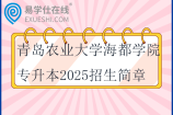 青島農(nóng)業(yè)大學(xué)海都學(xué)院專升本2025招生簡章、招生計(jì)劃