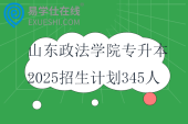 山東政法學(xué)院專升本2025招生計(jì)劃345人