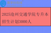 2025滄州交通學(xué)院專升本招生計(jì)劃3000人