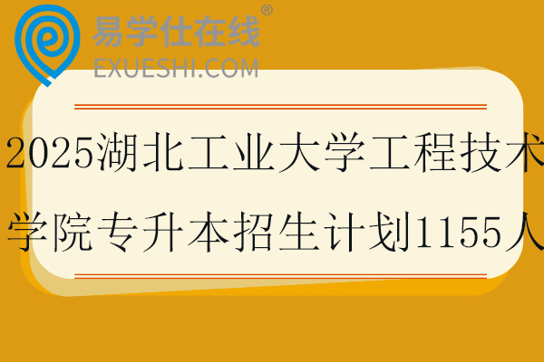 2025湖北工業(yè)大學(xué)工程技術(shù)學(xué)院專升本招生計劃