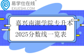 嘉興南湖學(xué)院專升本2025分?jǐn)?shù)線一覽表