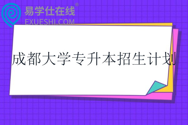 成都大学专升本招生计划2024-2025