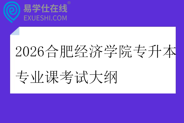 2026合肥经济学院专升本专业课考试大纲