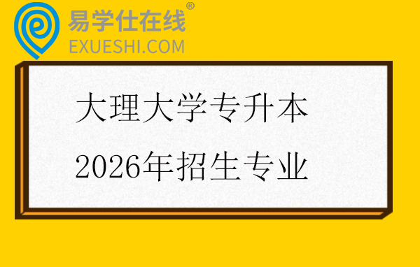 大理大学专升本2026年招生专业