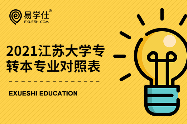 2021江蘇大學專轉(zhuǎn)本專業(yè)對照表