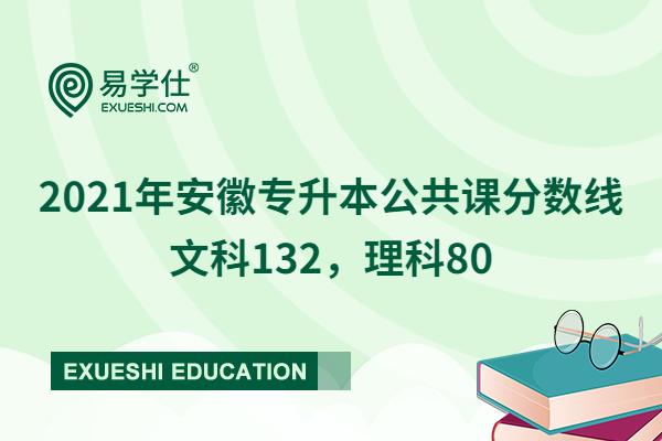 2021年安徽专升本公共课分数线