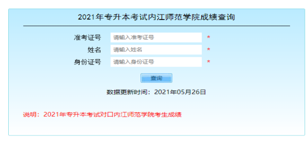 2021內(nèi)江職業(yè)技術學院專升本對口內(nèi)江師范學院成績查詢