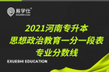 2021河南專升本思想政治教育一分一段表_專業(yè)分?jǐn)?shù)線