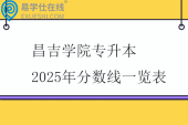 昌吉學(xué)院專升本2025年分?jǐn)?shù)線一覽表
