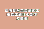 云南专升本英语词汇_需要达到什么水平才能考
