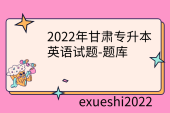 2022年甘肃专升本英语试题-题库