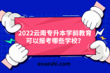 2022云南专升本学前教育可以报考哪些学校？12所