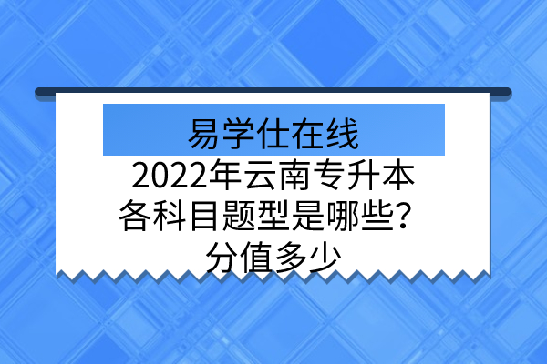 2022年云南专升本题型