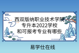 西双版纳职业技术学院专升本2022学校和可报考专业有哪些