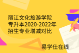 丽江文化旅游学院专升本2020-2022年招生专业增减对比