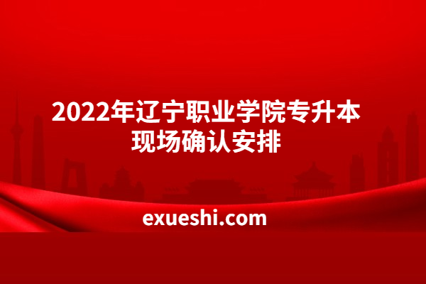 2022年辽宁职业学院专升本现场确认安排