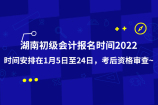 湖南初级会计报名时间2022，时间安排在1月5日至24日，考后资格审查~