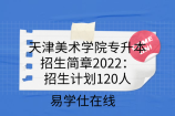 天津美术学院专升本招生简章2022：招生计划120人