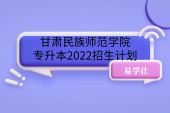 甘肃民族师范学院专升本2022招生计划：拟招生507人