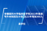 安徽医科大学临床医学院2022年普通专升本招生计划_比21年增加360人