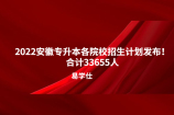 2022安徽专升本各院校招生计划发布！合计33655人